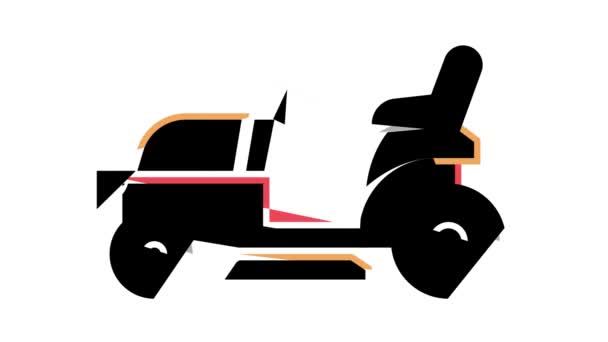 Cortacésped tractor color icono de animación — Vídeo de stock