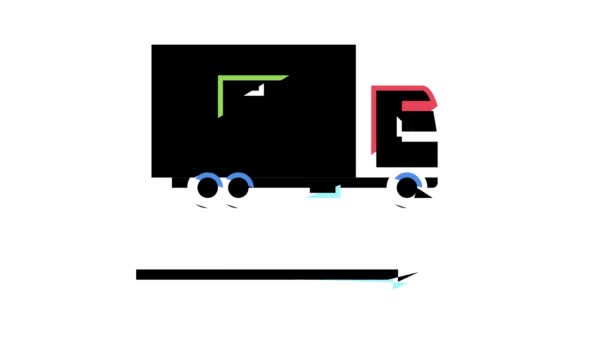 交付卡车颜色图标动画 — 图库视频影像