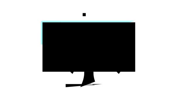 Diagonale computer monitor kleuren pictogram animatie — Stockvideo