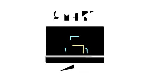 Slimme monitor kleur pictogram animatie — Stockvideo