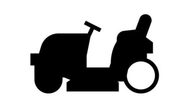 Traktör çim biçme çizgisi simgesi canlandırması