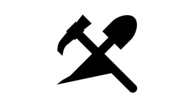 Kürek ve kazma çizgisi simgesi canlandırması