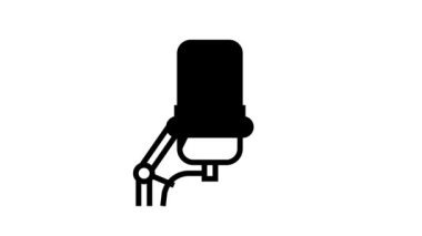 mikrofon radyo ekipmanları çizgi simgesi canlandırması