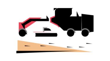 Yol inşa rengi canlandırması için makine