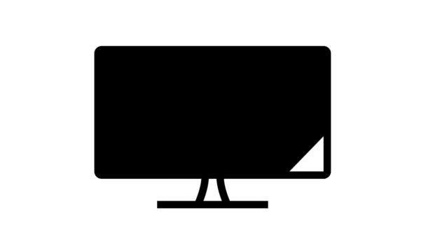 Animação de ícone de linha de monitor de computador diagonal — Vídeo de Stock