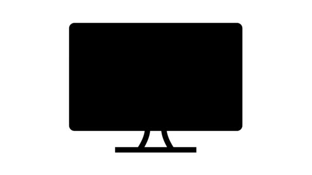 Повна HD роздільна здатність комп'ютера екран лінії піктограми анімації — стокове відео