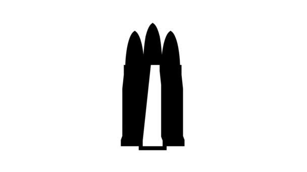 Panzerbrechende Kugeln Linie Icon Animation — Stockvideo