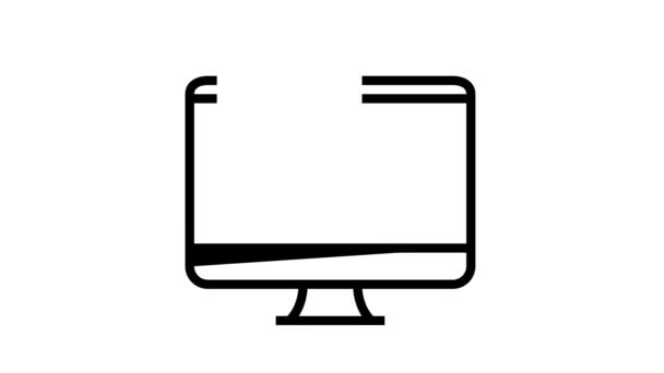 Construção engenharia linha ícone animação — Vídeo de Stock