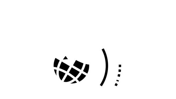Satelliet aarde locatie pin glyph pictogram animatie — Stockvideo