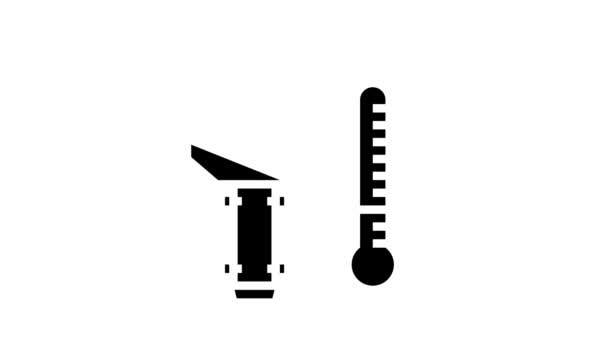 Warmtebeeldcamera glyph pictogram animatie — Stockvideo