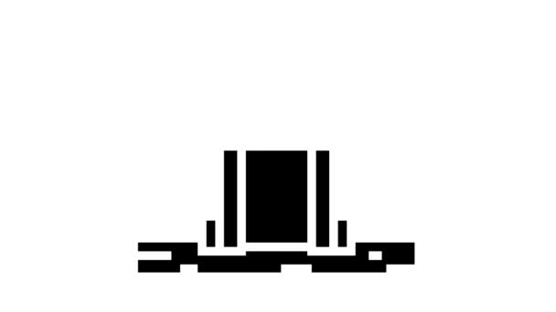 Mine entry glyph icona animazione — Video Stock