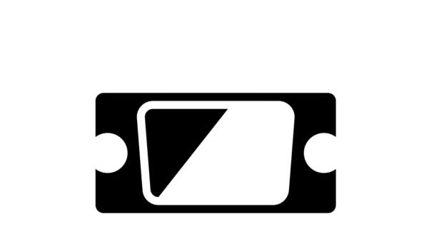 Vga computer poort glyph icoon animatie — Stockvideo