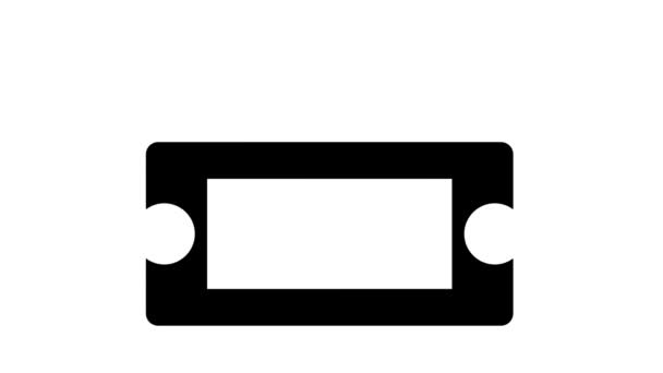 Dvi computer port glyph icon animation — Stockvideo