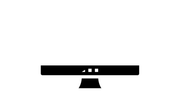 Hd resolutie computerscherm glyph pictogram animatie — Stockvideo