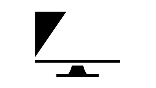 Animación de icono de glifo de pantalla de computadora de resolución hd completa — Vídeo de stock