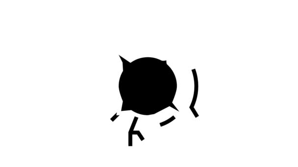 Dziura kuli animacja glif ikona — Wideo stockowe