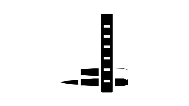 Bullet clip glyph icon animation — Stock Video