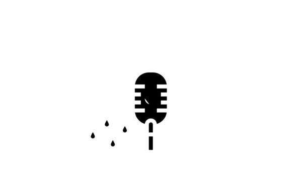 Wetter-Radio-Kanal Glyphen-Icon-Animation — Stockvideo