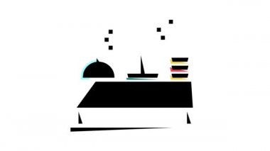 Gıda rengi canlandırmalı açık büfe masası