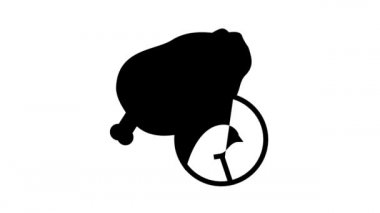 tavuk eti leşi çizgi simgesi canlandırması