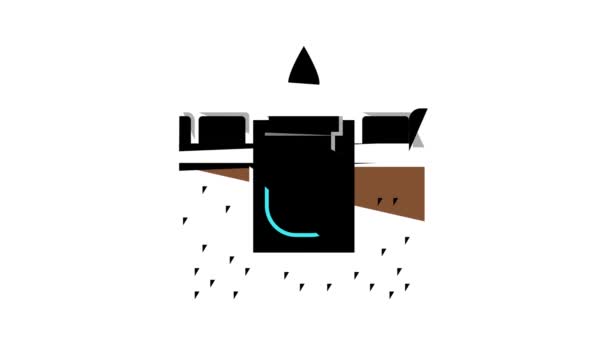 Entwässerungssystem Straße Farbe Symbol Animation — Stockvideo