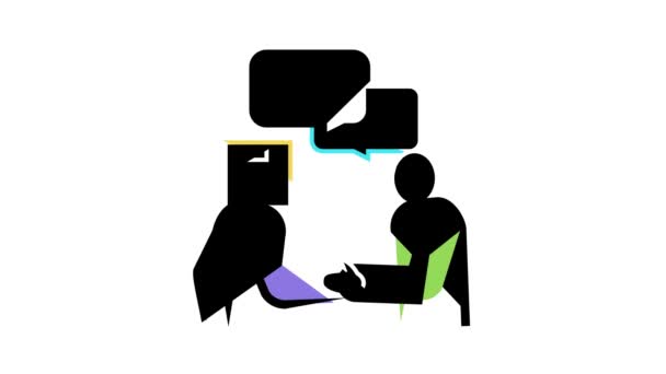 Client Partnerschaft Farbe Symbol Animation — Stockvideo
