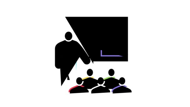 Geschäftspartnerschaft Präsentation Farbe Symbol Animation — Stockvideo