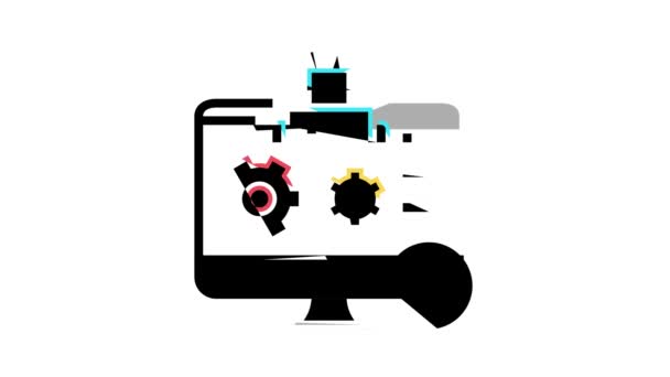 Анимация иконки инцидента автоматического ремонта — стоковое видео