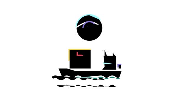Διαχείριση αποστολής πλοίου και έλεγχος χρώμα εικονίδιο animation — Αρχείο Βίντεο