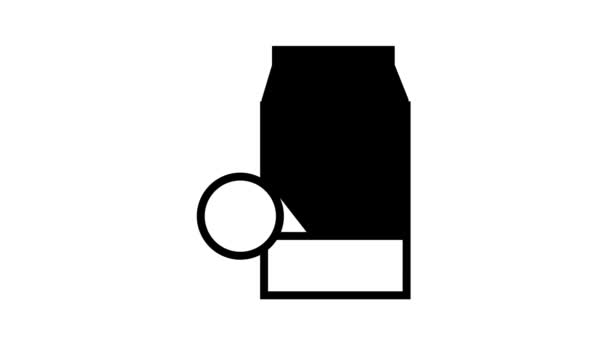 Mjölkhavrepaket ikon animation — Stockvideo