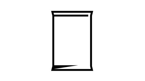Porcja torba owsianka linia animacja ikona — Wideo stockowe