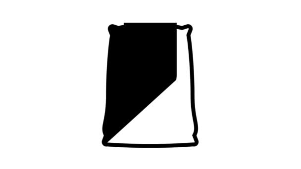 Animação ícone de linha saco de aveia — Vídeo de Stock