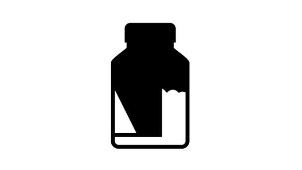 Flaska havre linje ikon animation — Stockvideo
