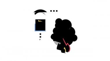 Akıllı ev rengi simgesi canlandırmasının yangın alarmı sistemi