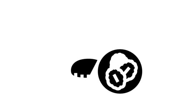 燕麦片烘焙甜点字形图标动画 — 图库视频影像
