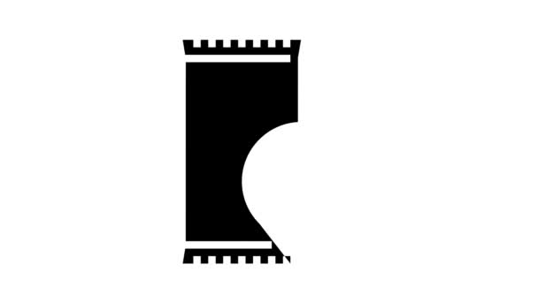 Animace ikon glyfu na liště obilovin — Stock video