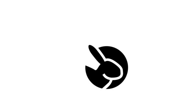 Rabbit meat carcass glyph icon animation — Stock Video