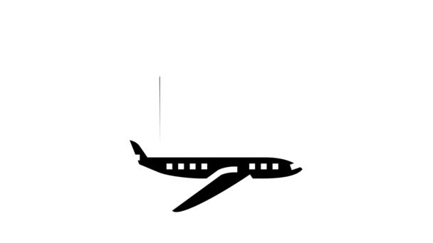 Animacja ikony glifa samolotu cateringowego — Wideo stockowe