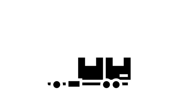 Vrachtwagenlading beheer en controle glyph pictogram animatie — Stockvideo