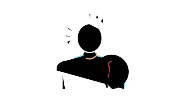 Blekhet mänsklig hud, njursjukdom färg ikon animation — Stockvideo