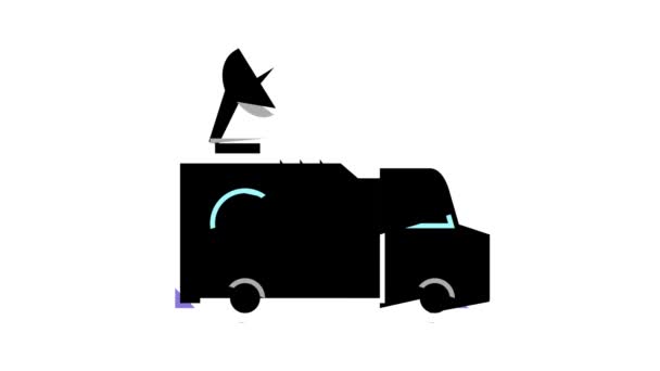 卡车新闻彩色图标动画 — 图库视频影像