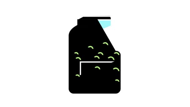 Flaska ärtor färg ikon animation — Stockvideo