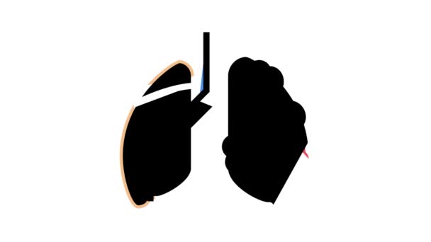 Ard choroby układu oddechowego kolor ikony animacji — Wideo stockowe
