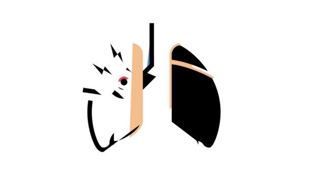 Astma dzieci kolorowa animacja ikony — Wideo stockowe