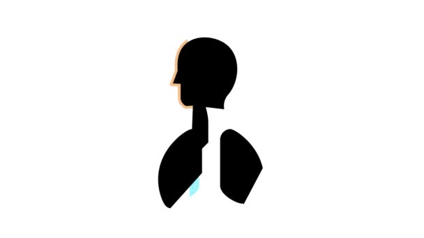 Gesunde Lungen Farb-Icon-Animation — Stockvideo