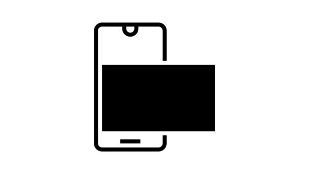Telefon aplikacja aktualności linia ikona animacja — Wideo stockowe