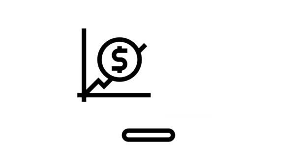 Financiële nieuws lijn pictogram animatie — Stockvideo