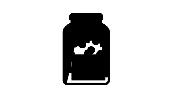Flaschenerbsen Linie Icon Animation — Stockvideo