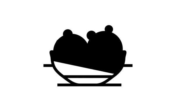 Jedzenie z ikoną linii grochu animacja — Wideo stockowe