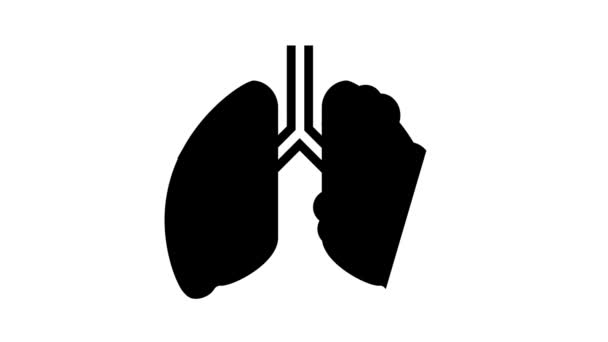 Karty onemocnění dýchacích cest animace ikon — Stock video